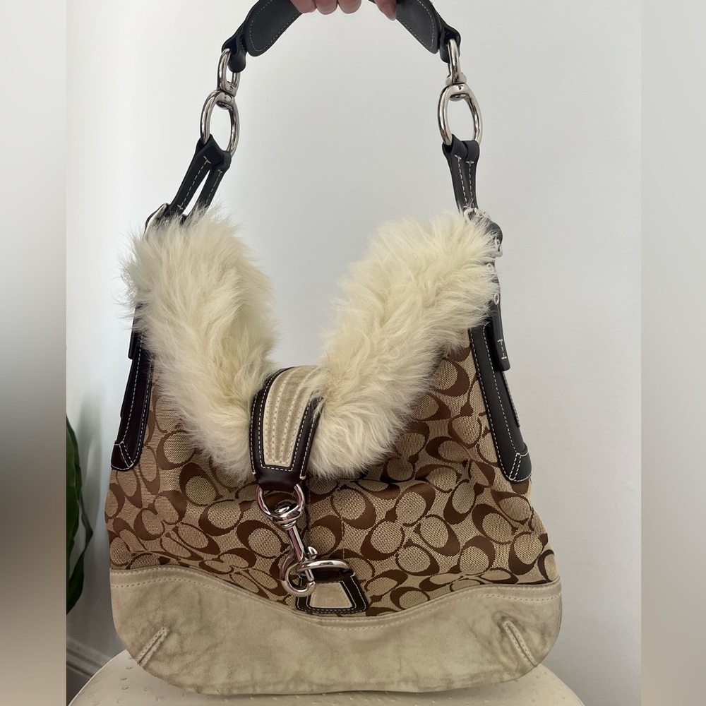 Coach shearling bag